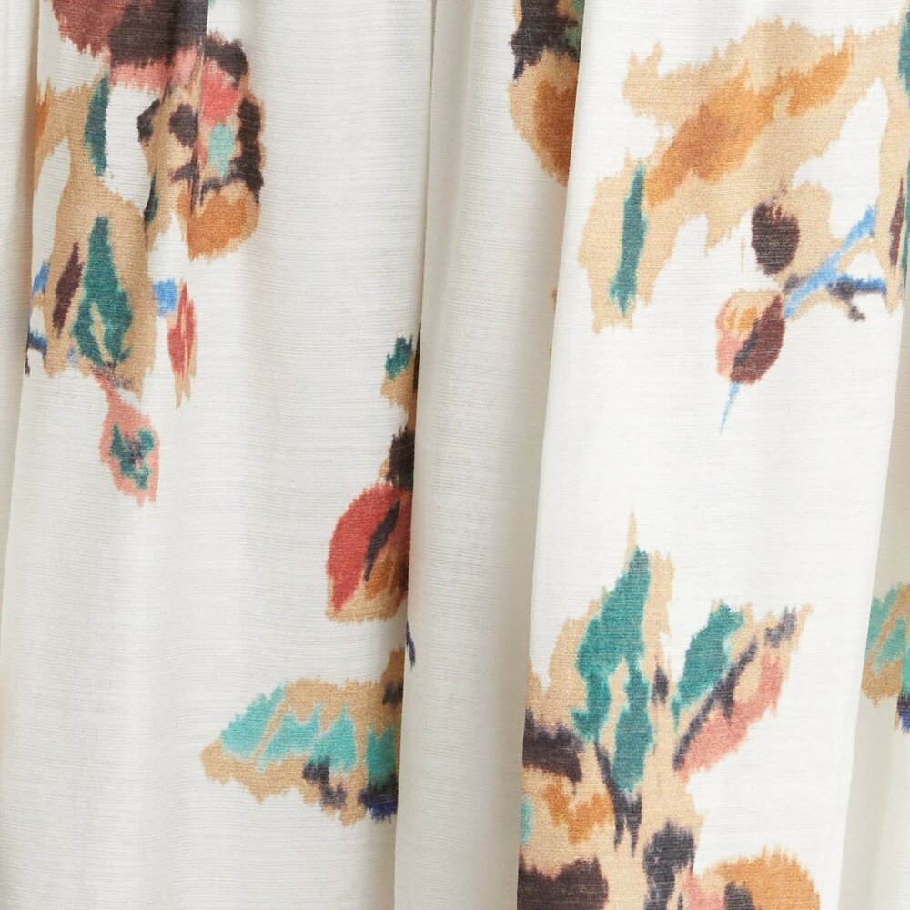 NWT Vince Ikat Floral Smocked Midi Skirt 2X Plus in Optic White - Picture 14 of 14